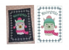 ITH Stickdatei - Postkarte Winter Lama